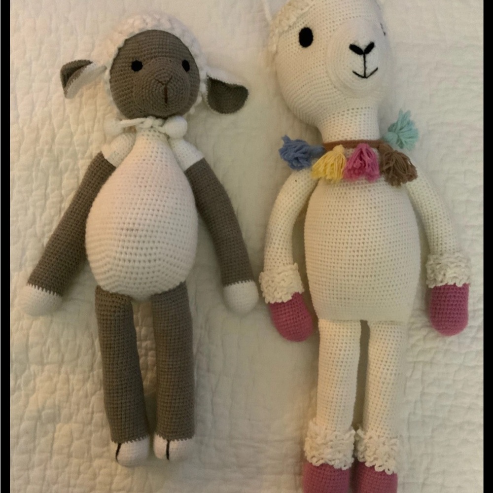 Handmade Crocheted Lamb & Llama/Alpaca Stuffed Animals Soft Amigurumi Toys